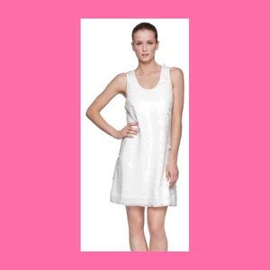 MARC NEW YORK WHITE PAILLETTE SEQUIN DRESS SZ6 NWT